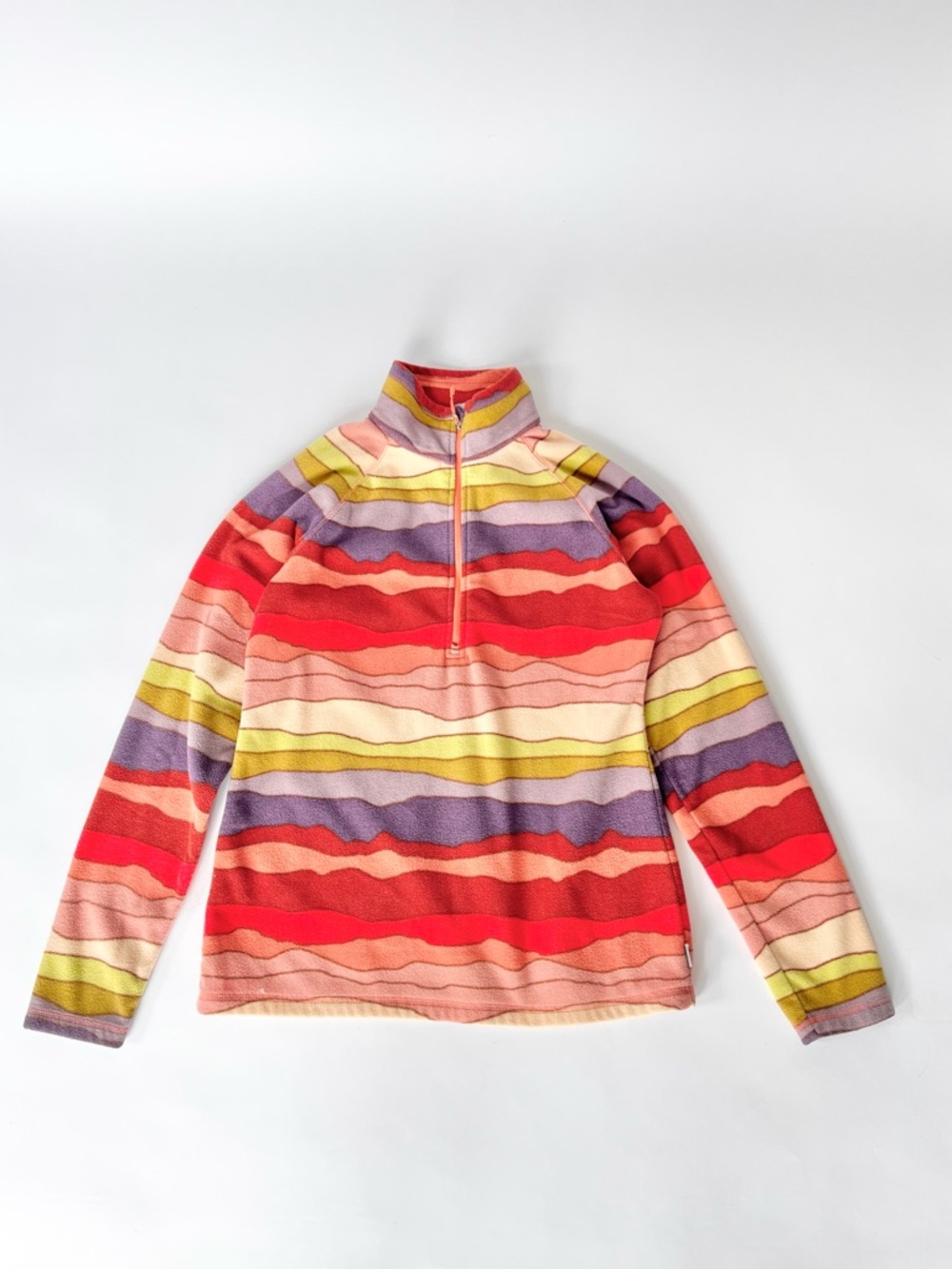 Eddie Bauer Multicolor Striped Fleece Half-Zip Pullover